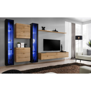 PROMOCJA Meblościanka Switch XVI czarny/wotan SW16 ASM