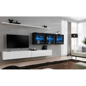 PROMOCJA Meblościanka Switch XVII biały/czarny ASM