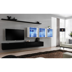 PROMOCJA Meblościanka Switch XVII czarny/biały ASM