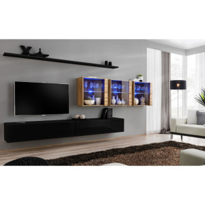 PROMOCJA Meblościanka Switch XVII czarny/wotan ASM