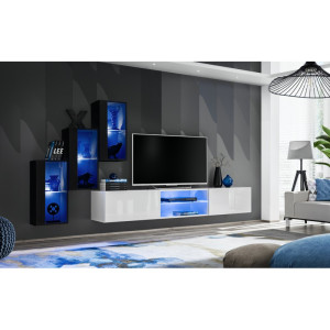PROMOCJA Meblościanka Switch XXII czarny/biały ASM
