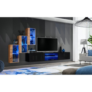 PROMOCJA Meblościanka Switch XXII wotan/czarny ASM