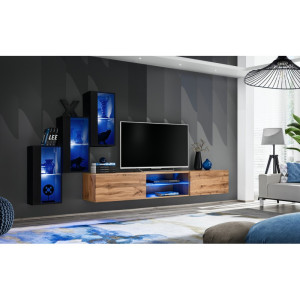 PROMOCJA Meblościanka Switch XXII czarny/wotan ASM