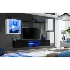 PROMOCJA Meblościanka Switch XXIII biały/czarny ASM