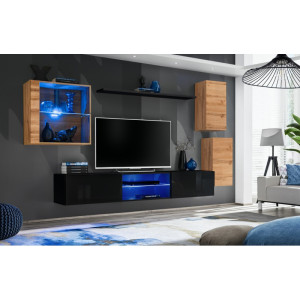 PROMOCJA Meblościanka Switch XXIII wotan/czarny ASM