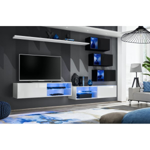 PROMOCJA Meblościanka Switch XXIV biały/czarny ASM