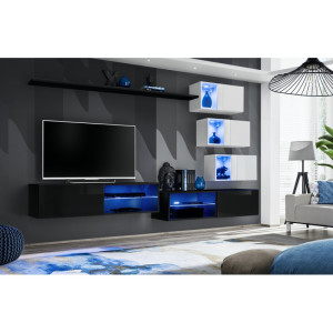 PROMOCJA Meblościanka Switch XXIV czarny/biały ASM