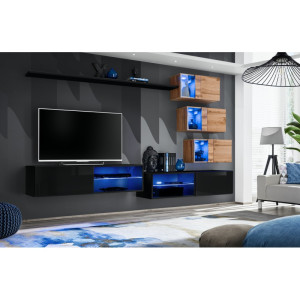 PROMOCJA Meblościanka Switch XXIV czarny/wotan ASM