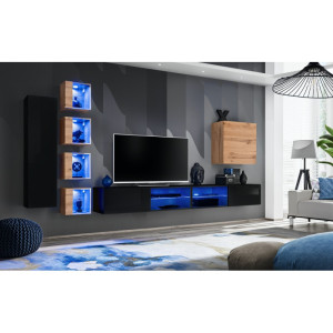 PROMOCJA Meblościanka Switch XXVI czarny/wotan ASM