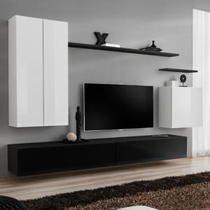 PROMOCJA Meblościanka Switch II ASM Czarny połysk/Biały