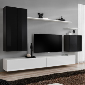PROMOCJA Meblościanka Switch II ASM Biały połysk/Czarny
