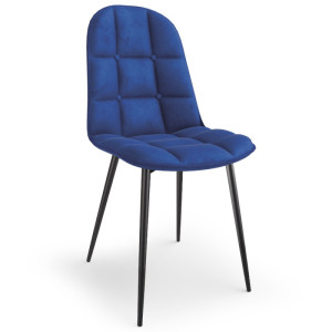 Krzesło tapicerowane K417 velvet Halmar Niebieski/Czarny