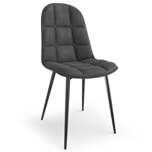 Krzesło tapicerowane K417 velvet Halmar Szary/Czarny