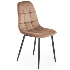 Krzesło tapicerowane K417 velvet Halmar Beżowy/Czarny