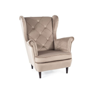 Fotel Lady Velvet C. Beż Bluvel 40 / Wenge Signal