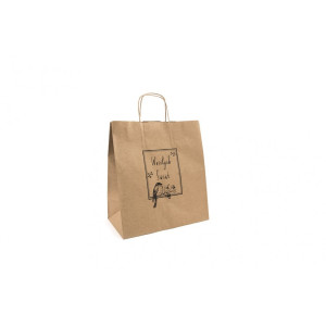 Torba papierowa brązowa 300x170x340mm 80g ptaszek