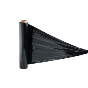 Folia stretch 1.5kg 23my czarna (1.2kg netto/300g tuleja) 1