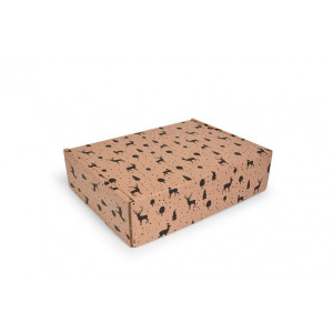 Karton 300x230x80mm brązowy z nadrukiem świątecznym 500