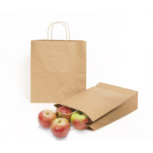 Torba papierowa brązowa 180x80x225mm 90g