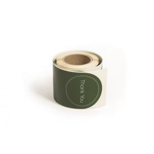 Etykieta THANK YOU zielona 60x120mm 100szt