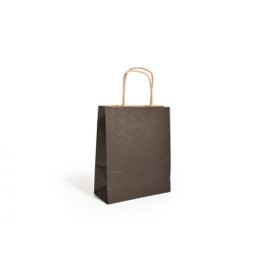 Torba papierowa czarna 180x80x225mm 90g