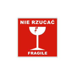 Etykieta z nadrukiem NIE RZUCAĆ 100szt
