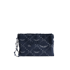 Zadig &amp; Voltaire Pochette Angel Denim Monogram