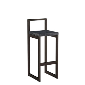 Metalowy Hoker loft z oparciem - Beton czarny - YRKE