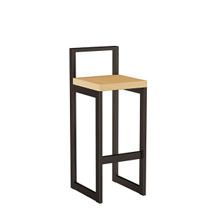 Metalowy Hoker loft z oparciem - Buk - YRKE