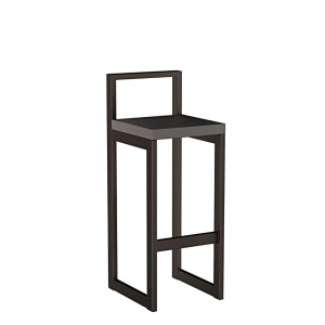 Metalowy Hoker loft z oparciem - Czarny - YRKE