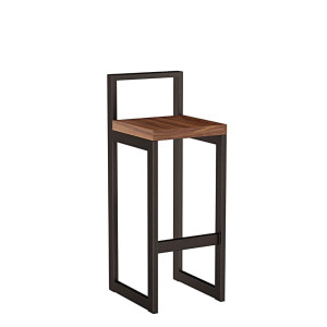 Metalowy Hoker loft z oparciem - Orzech - YRKE