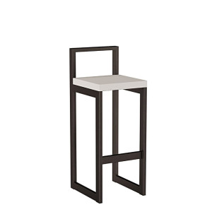 Metalowy Hoker loft z oparciem - Szary - YRKE