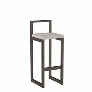 Metalowy Hoker loft z oparciem - Beton - YRKE