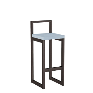 Metalowy Hoker loft z oparciem - Niebieski - YRKE