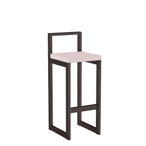 Metalowy Hoker loft z oparciem - Różowy - YRKE