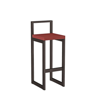 Metalowy Hoker loft z oparciem - Czerwony - YRKE