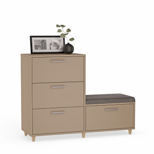 Komoda do przedpokoju z siedziskiem - Cappuccino - YRKE