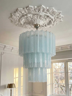 Murano-lysekrone 52 rï¿½r Opal Blank krom