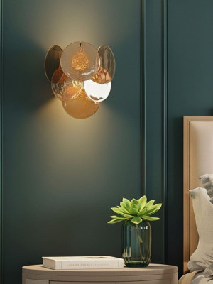 Murano - Vegglampe - Skiver - Gull alabaster Krom blank