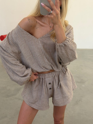 Bluzka Curacao Stripes Beige ONESIZE