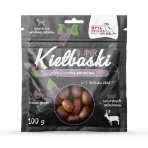 Syta Micha Kiełbaski dla psa z jeleniem i czarną porzeczką 100g