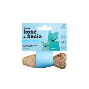Azanki Kość do żucia dla psa ADULT z flądrą, rozmarynem i krylem w skórze łososia 12cm
