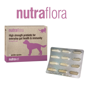 NUTRAVET Nutraflora Probiotyk Kapsułki 12 szt. dla psa kota