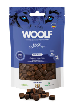Woolf Soft Cubes Smaczki Duck Monoprotein - Delikatne kosteczki z kaczką dla psa 100g 