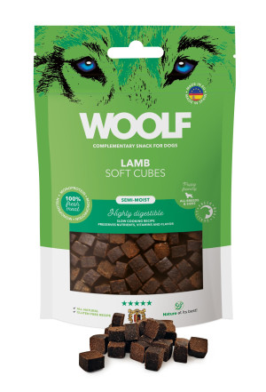 Woolf Soft Cubes Smaczki Lamb Monoprotein - Delikatne kosteczki z jagnięciną dla psa 100g 