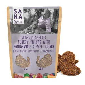 SanaDog Naturalne Przysmaki Filety Indyk Batat Granat dla psa 100g
