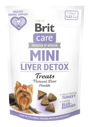 Brit Care Mini Treats Liver Detox Smaczki Mini Soft dla psa Indyk Ostropest Kurkuma 50g