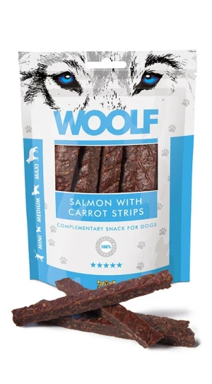 WOOLF Salmon With Carrot Strips Przekąska dla psa Paski Łosoś z Marchewką 100g