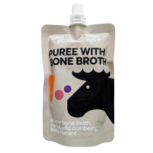 Food Studio Chefs PUREE Mus dla psów z bulionem kostnym z ŁOSIA z marchewką, żurawiną i czarną porzeczką 150ml