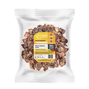 MeatStuff Smaczki Trenerki Suszone Płuca Wołowe Kostka dla psa 1 kg
